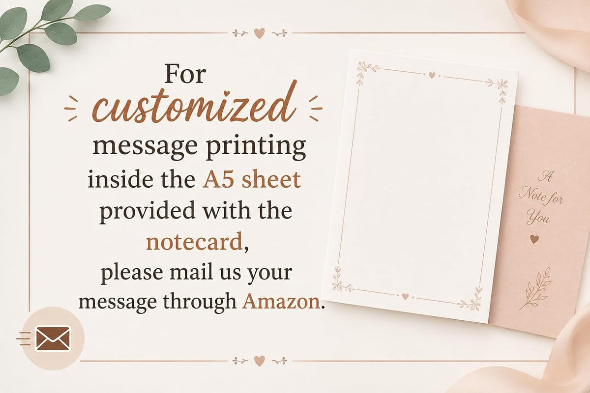Hand-painted watercolor greeting card with Bougainvillea design and envelope