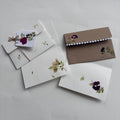 A5 pressed flower letter writing paper with envelope, Mogra White, pack of 4